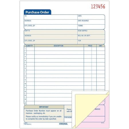 Adams Form, Cbls, Purchorder, 3Part ABFTC5831